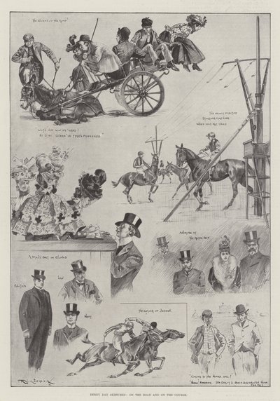 Croquis du jour du Derby, sur la route et sur le parcours - Ralph Cleaver